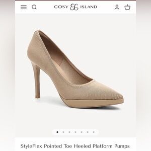 Cozy Island 7.5W  Tan High Heel Pumps